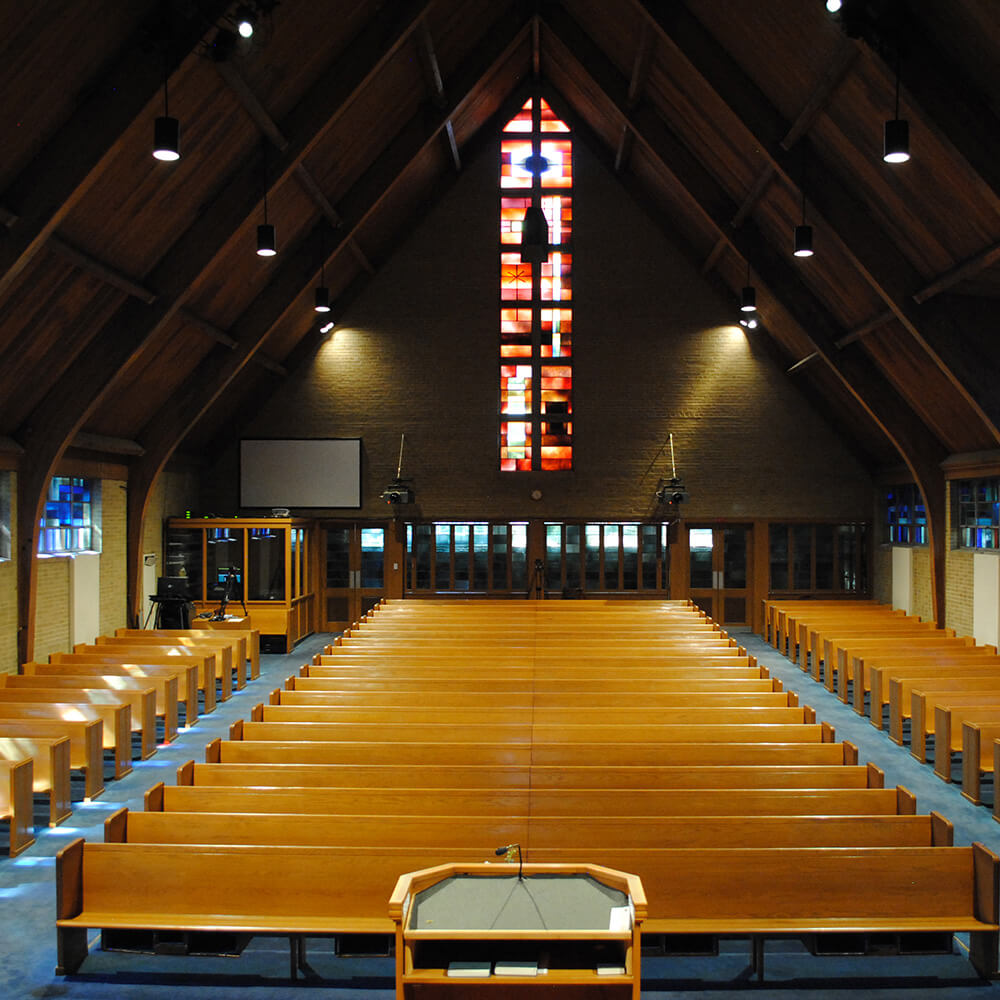 Central 7th Day Adventist Church view from altar to back